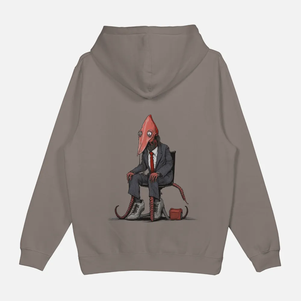 Surreal and Satirical Design: Humanoid Squid in Formal Suit with Red Tentacles|squid game roblox t shirt