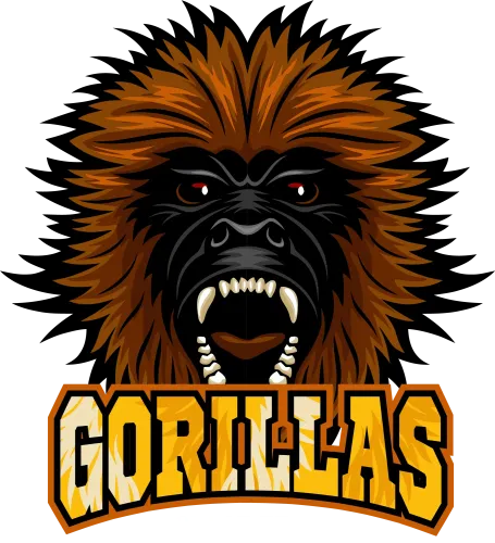 Custom Tee Shirts: Gorillas Mascot - Strength and Determination