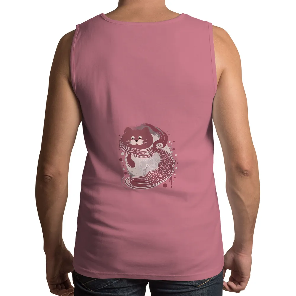 Custom Tee Shirts: Whimsical Cat Under the Full Moon|cat easter shirt