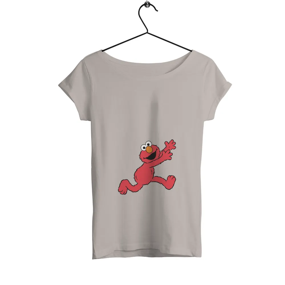 T-Shirts Custom: Spread Joy with Elmo, Sesame Street's Beloved Character|cartoon graphic drop shoulder tee