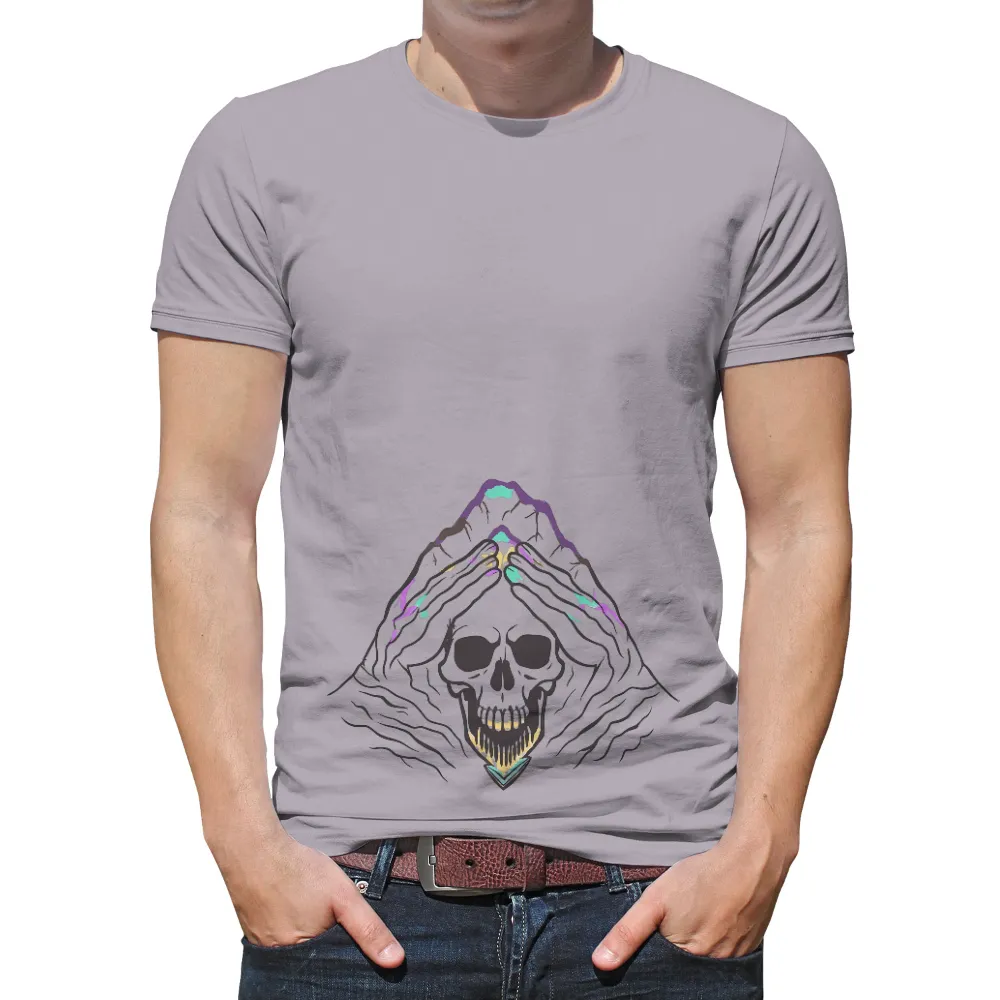 Shirts Graphic Tees: Resilient Skull with Vibrant Flower Roots|spring flower blouse