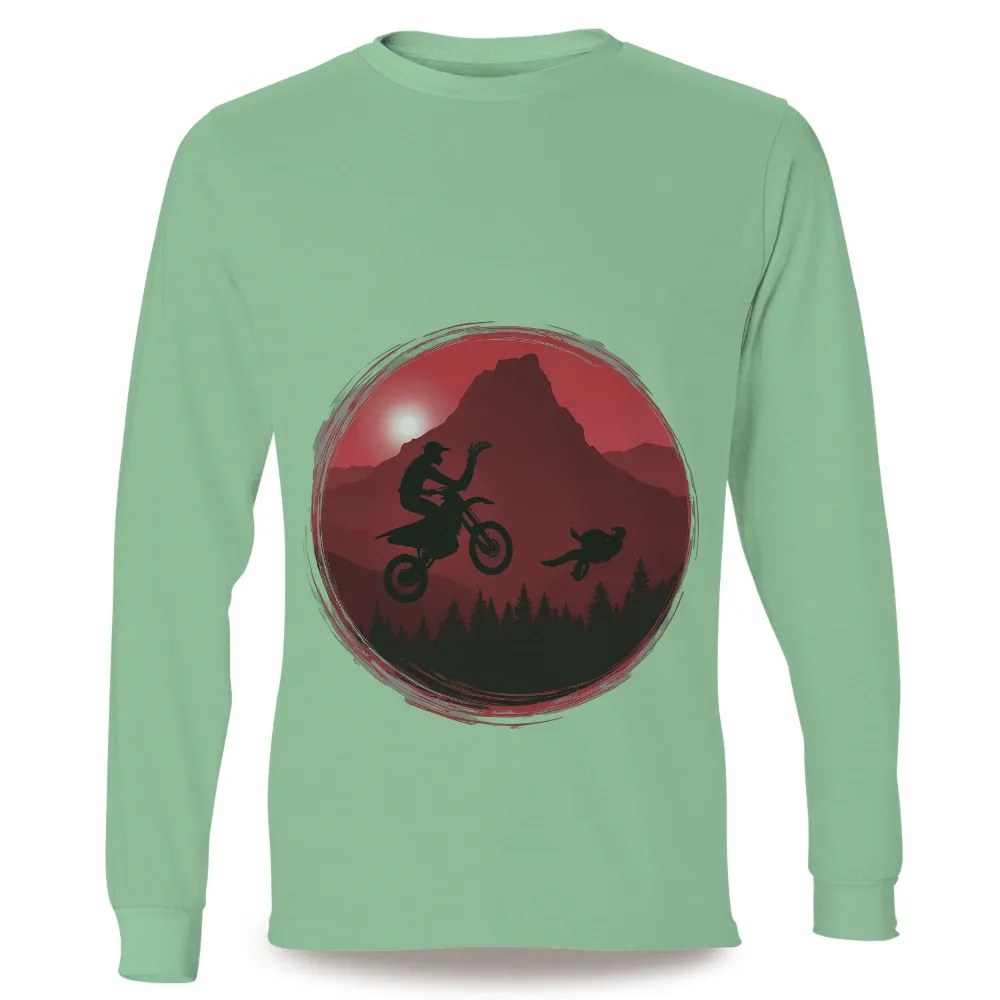 T-Shirts Custom: Dirt Bike Adventure Under the Sunset|outdoor summer long sleeve shirts