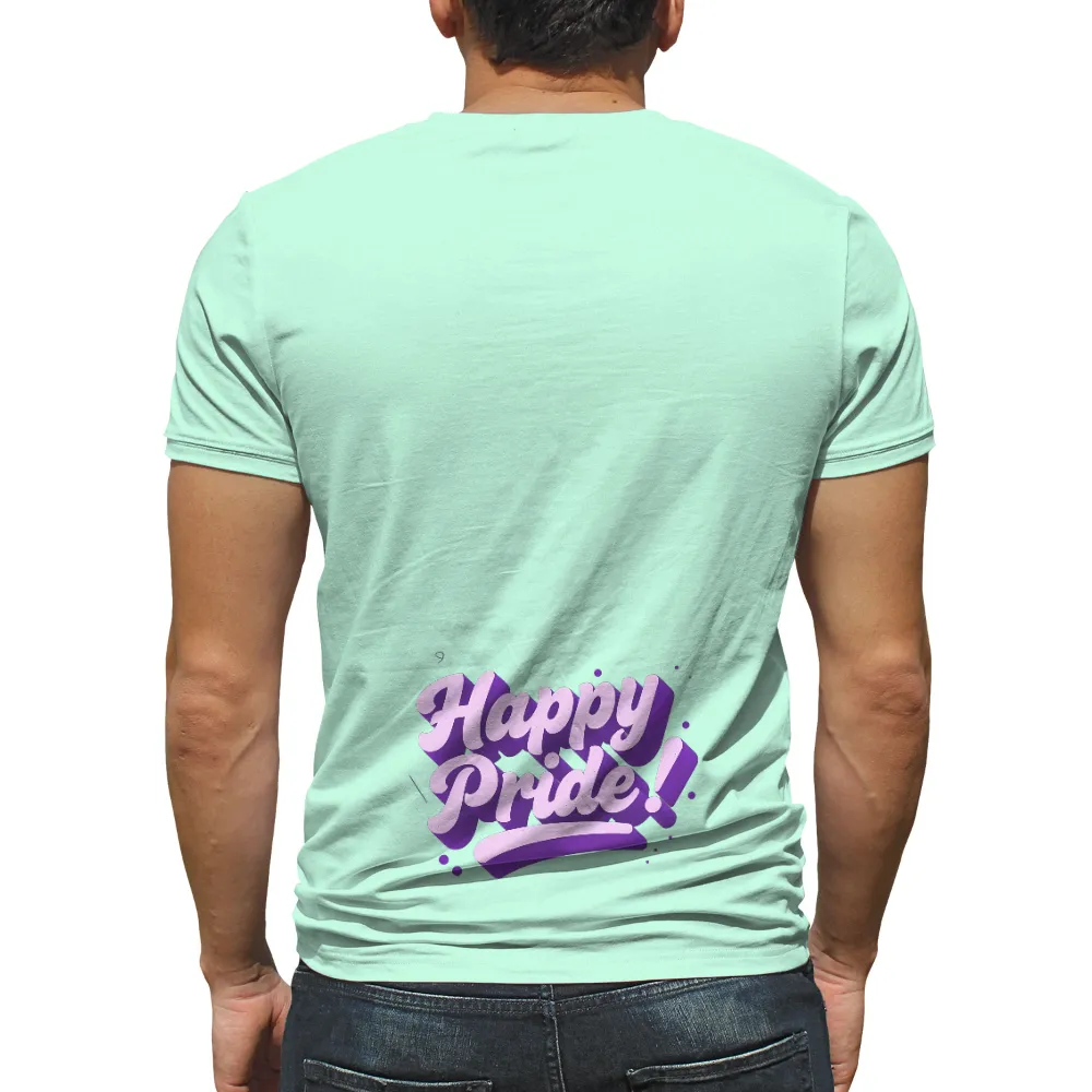 Custom Tee Shirts: Celebrate Happy Pride with Unity and Inclusivity| Purple and pink hues