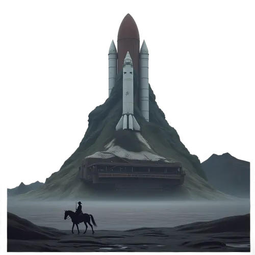 Custom T-Shirt Printing: Space Shuttle & Cowboy - Futuristic Exploration