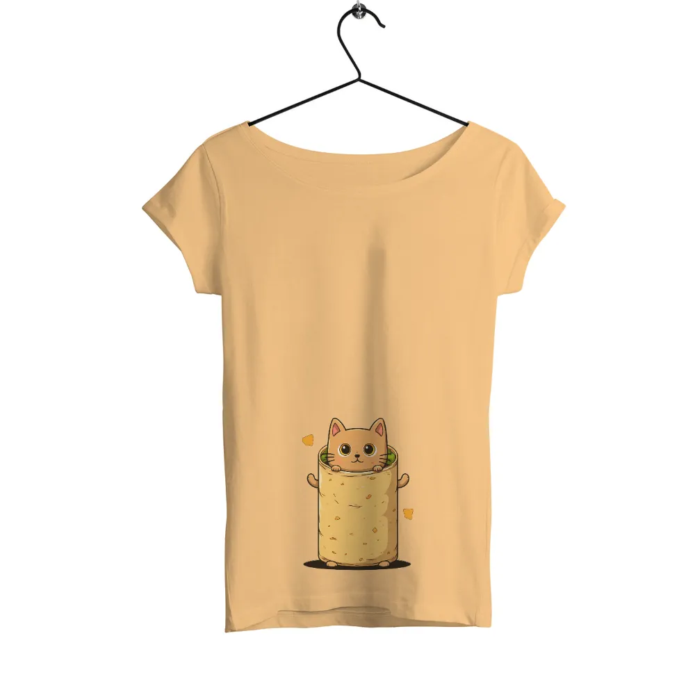 Graphic Tees: Whiskers the Burrito Cat - Funny & Whimsical Design|tanjiro cat shirt