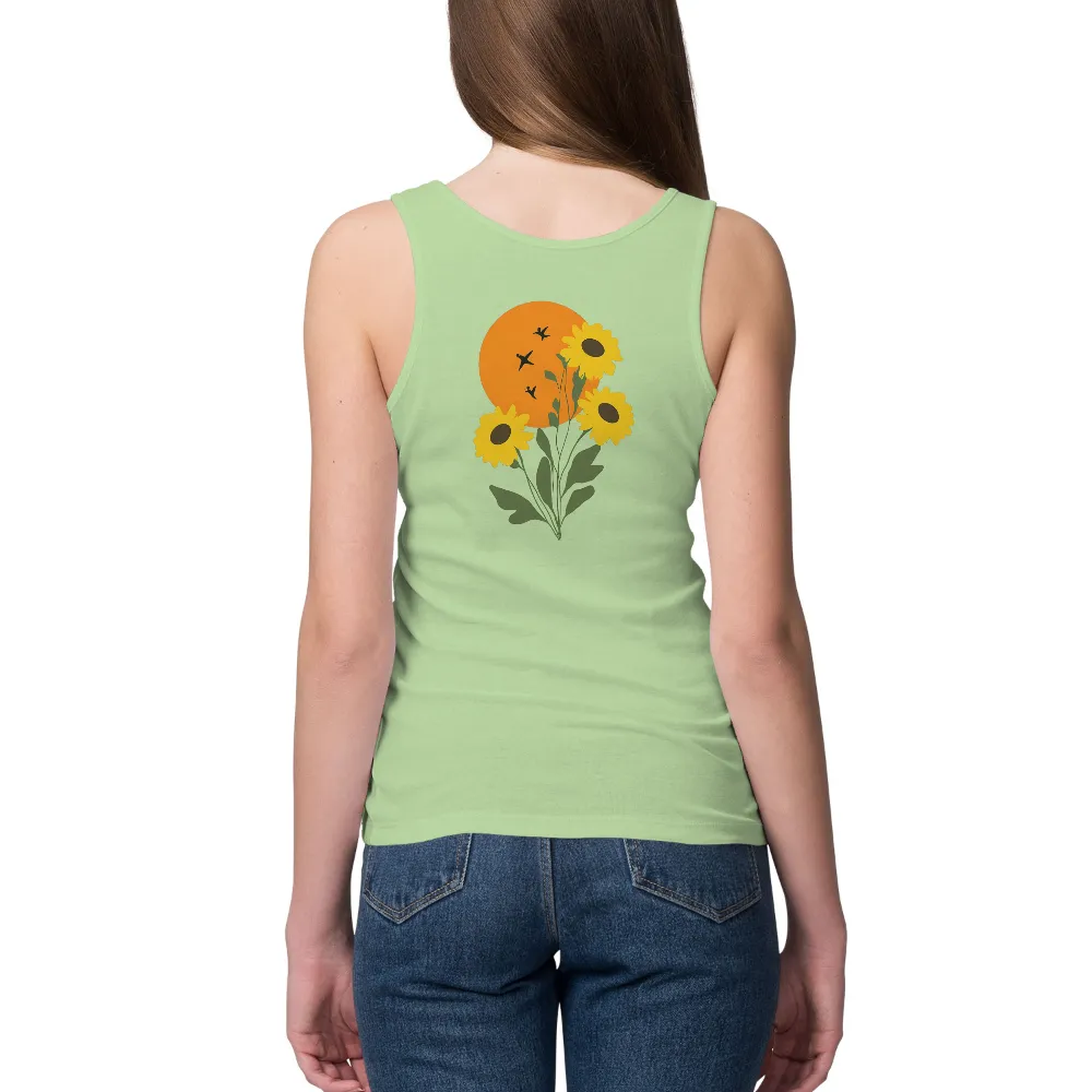 Sunflowers and Birds: A Symbol of Hope - T-Shirts Design|rebellious hope t shirt black