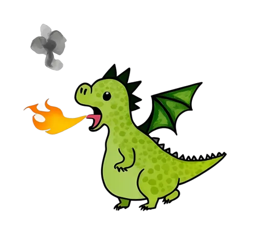 Custom T-Shirt Printing: Whimsical Dragon Adventures with Flame and Cloud