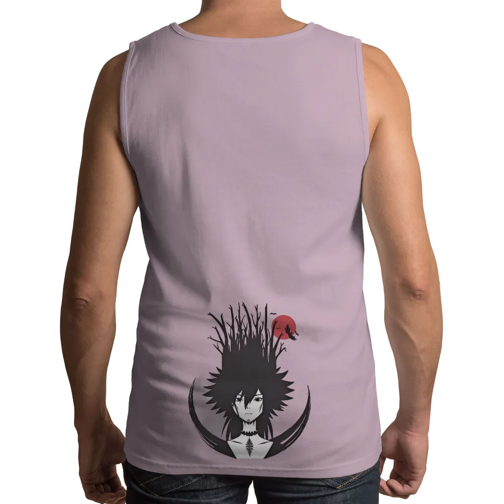 Shirts Graphic Tees: Enigmatic Forest Guardian Under Crimson Moon|forest doraemon t shirt