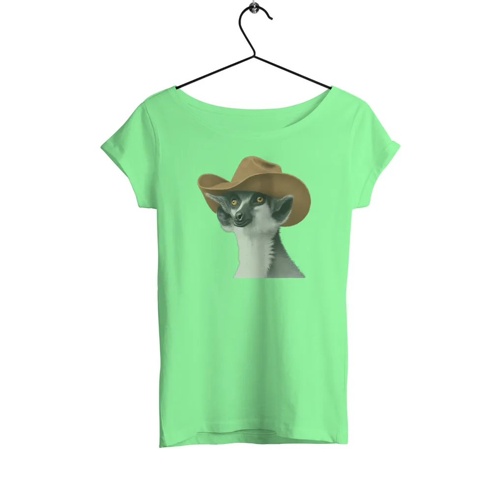 Customized Tee Shirts: Whimsical Lemur in a Cowboy Hat|military t shirts humor uk