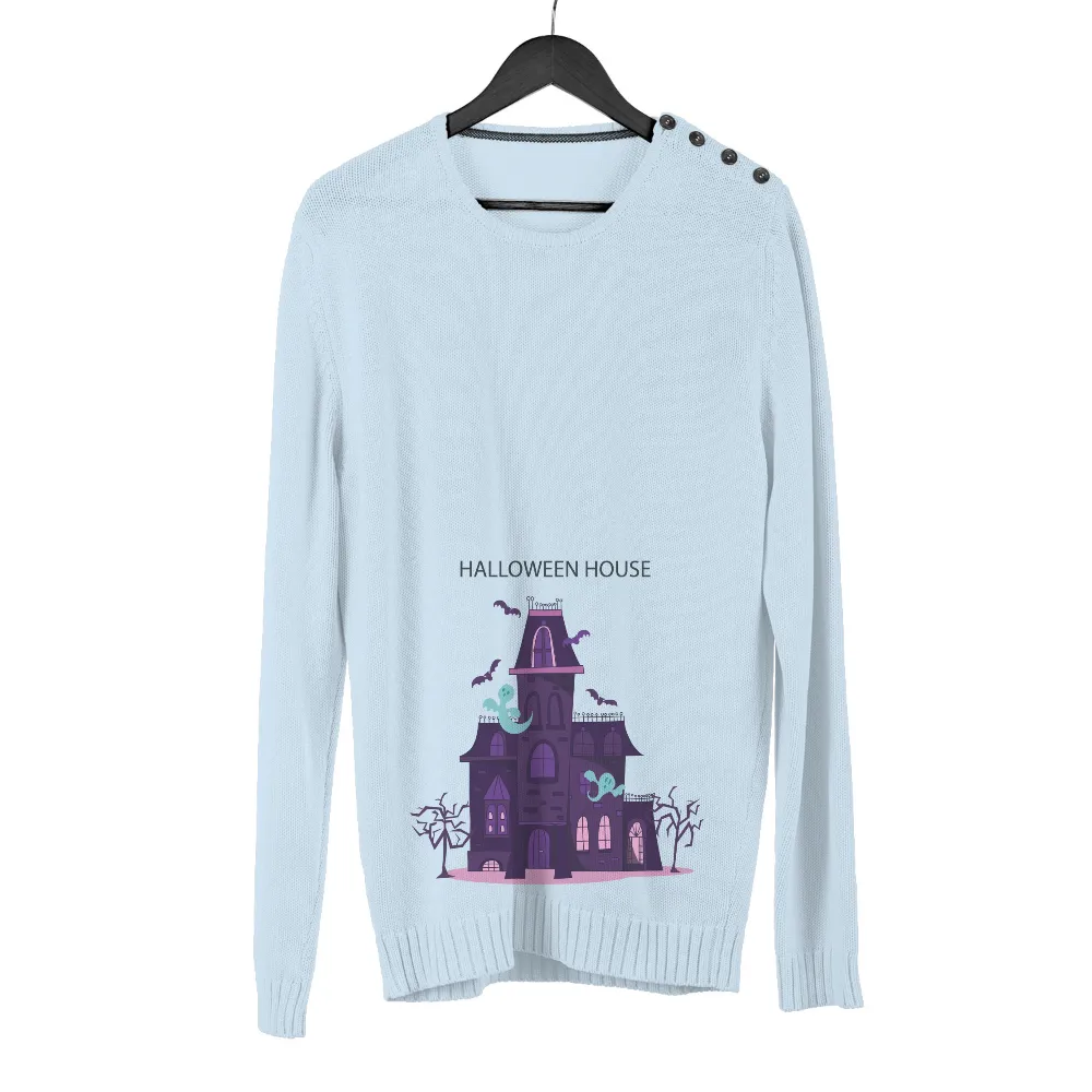 Custom T-Shirt Printing: Spooky Ghosts Haunt the Halloween House|cool men's halloween shirts