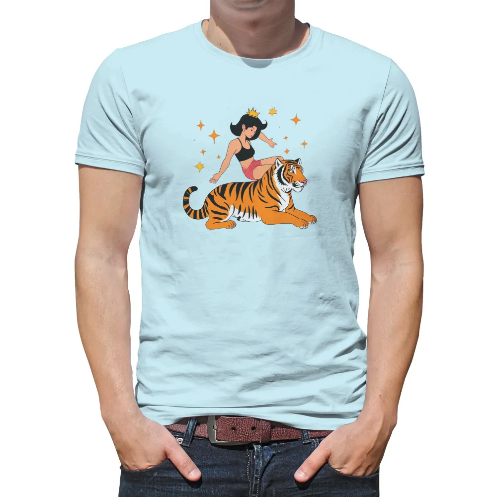 Tee Shirts Printed: Luna's Starry Night Adventure with Tiger|stars hollow knit a thon shirt