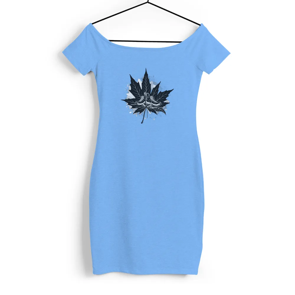 Customized Tee Shirts: Maple Leaf and Sneakers - Nature Meets Urban|black and white captain america shirt