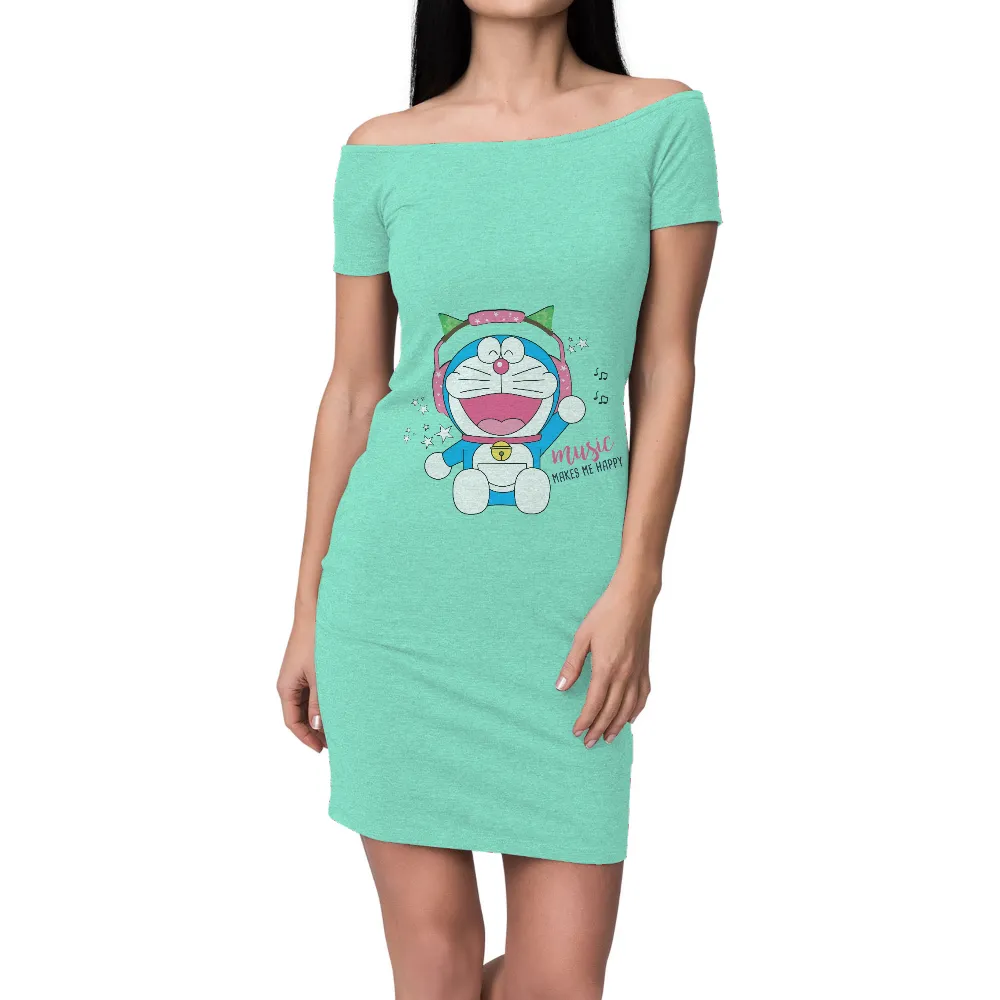 T-Shirts Custom: Music Makes Me Happy - Doraemon's Blissful Melodies|animal crossing music fest shirt