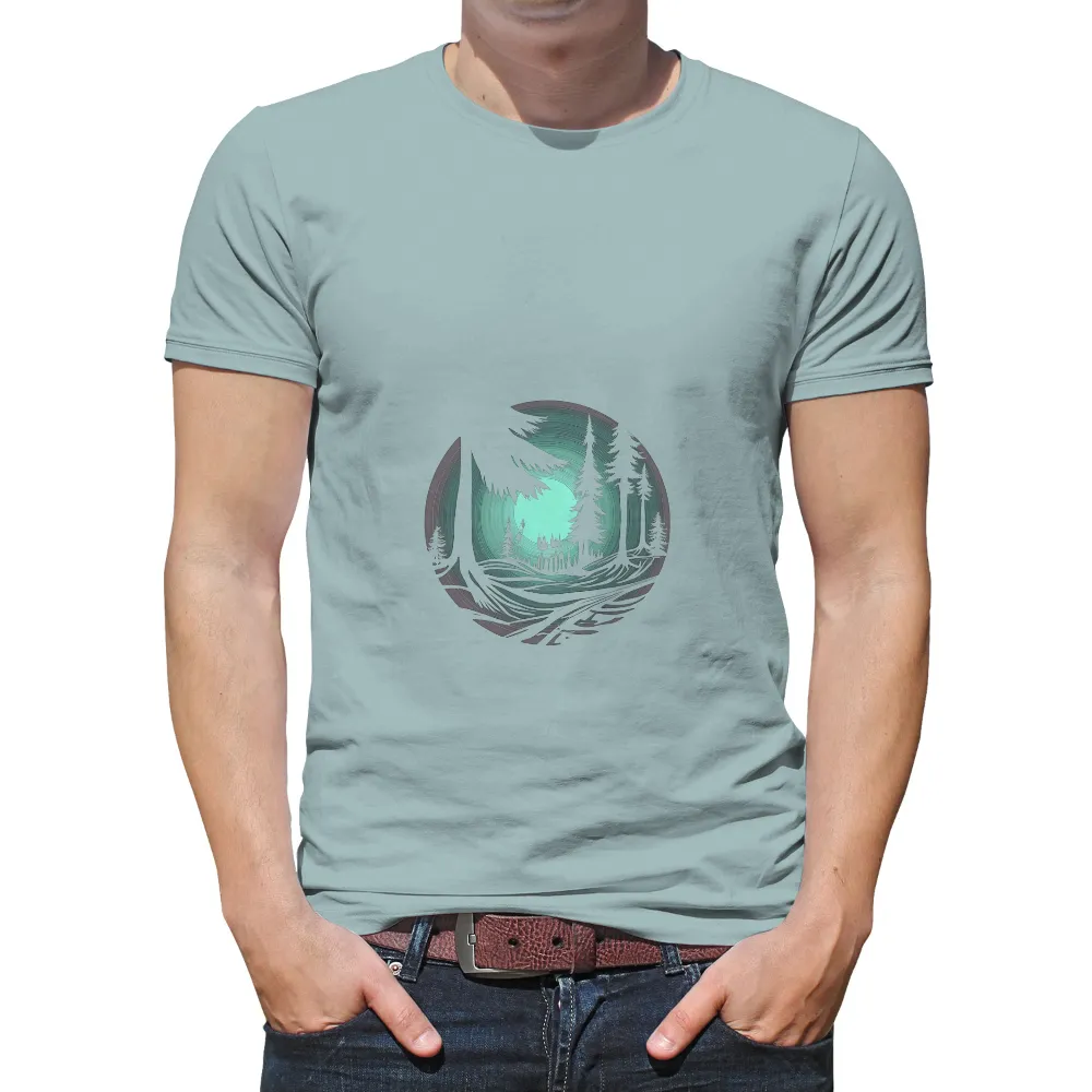 TShirt Design: Forest Spirit in the Moonlight|blue moon long sleeve t shirt