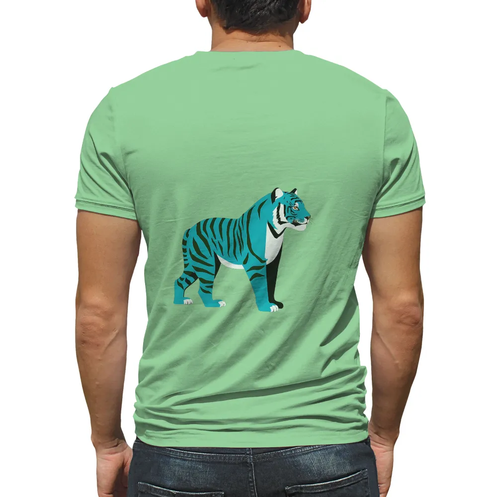 Custom T-Shirt Printing: Blue Tiger - Power and Courage in the Urban Jungle|blue and black t shirt roblox