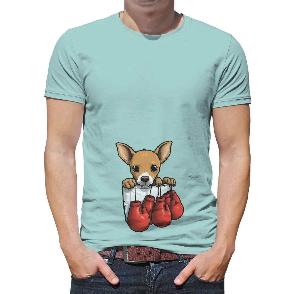 T-Shirts Design: Boxing Chihuahua - Courage and Determination|courage the cowardly dog tee shirts