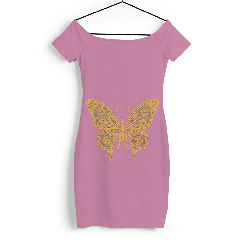 Tee Shirts Printed: Yellow Butterfly - Artistic Transformation|private t shirt butterfly