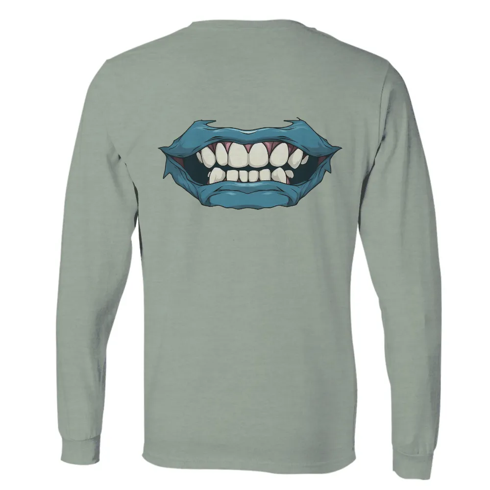 Custom Tee Shirts: Grin - A Smile Full of Joy and Humor|blue shirt cartoon character