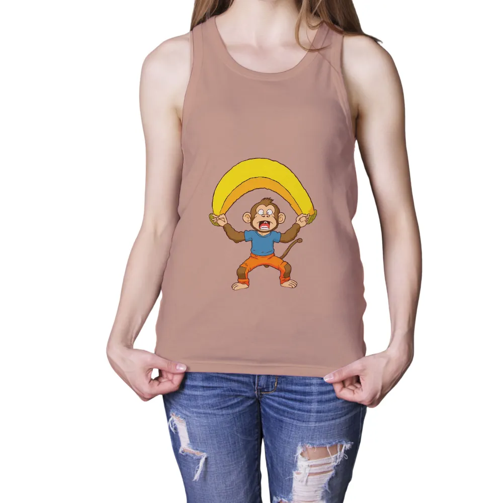 T-Shirts Design: Whimsical Monkey with Giant Bananas|buffalo bills cartoon shirt