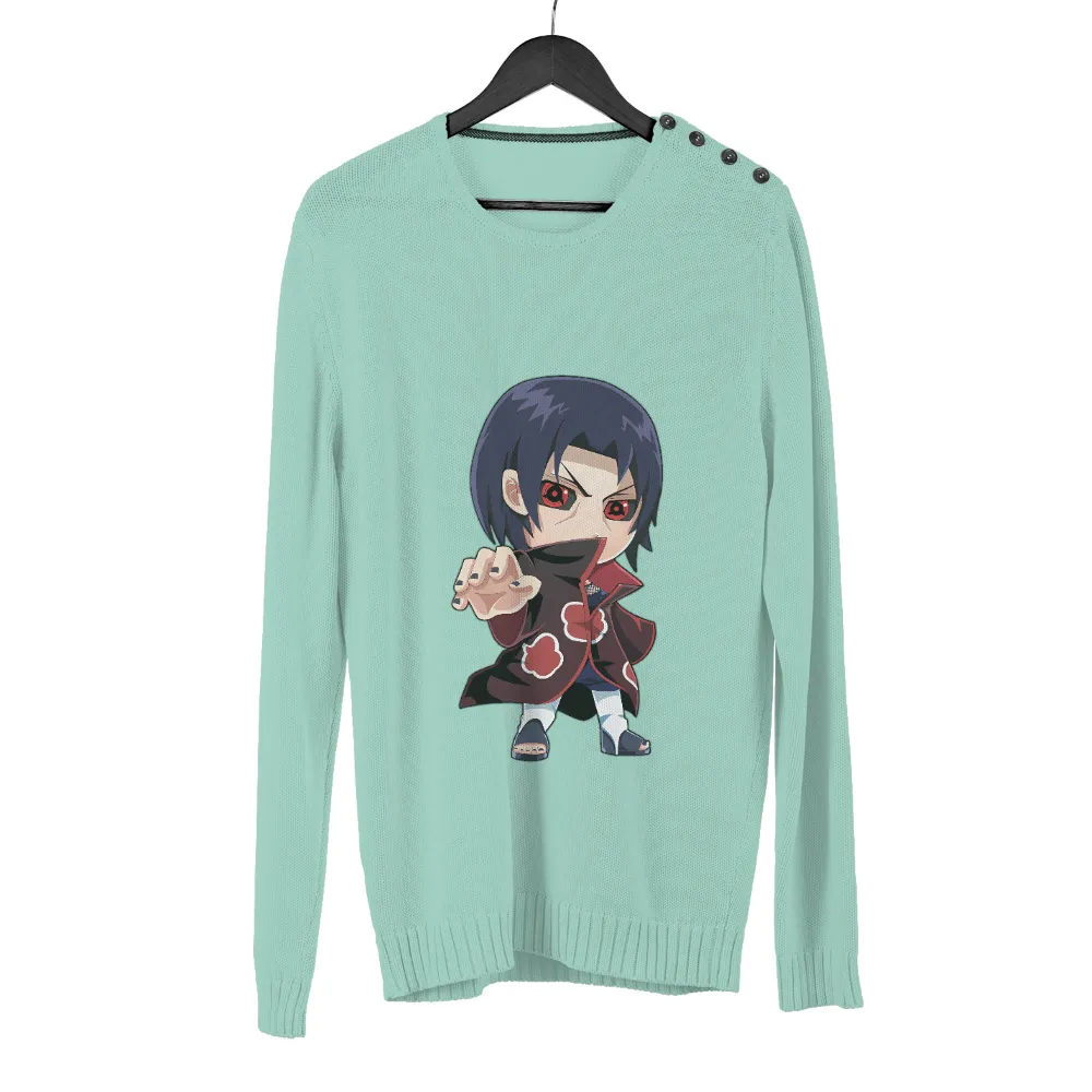 Itachi Uchiha T-Shirt Printing: A Blend of Chibi Charm and Anime Intensity|ninja pants naruto