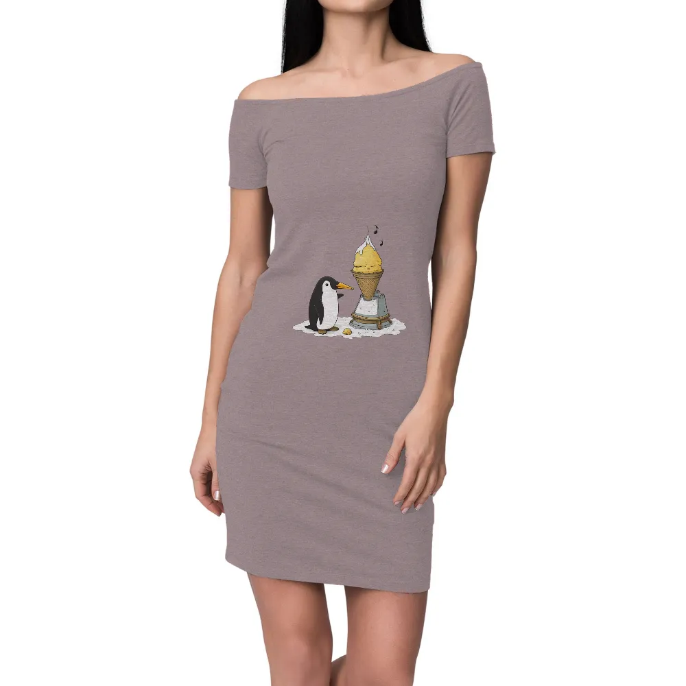 T-Shirts Pattern: Whimsical Penguin with Ice Cream Machine|banksy joy millward