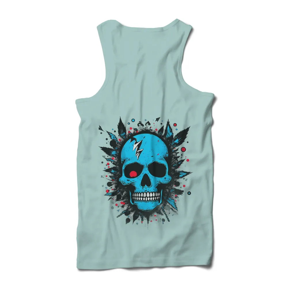 Graphic Tees: Bold Punk Rock Skull Design| Black and gray strokes