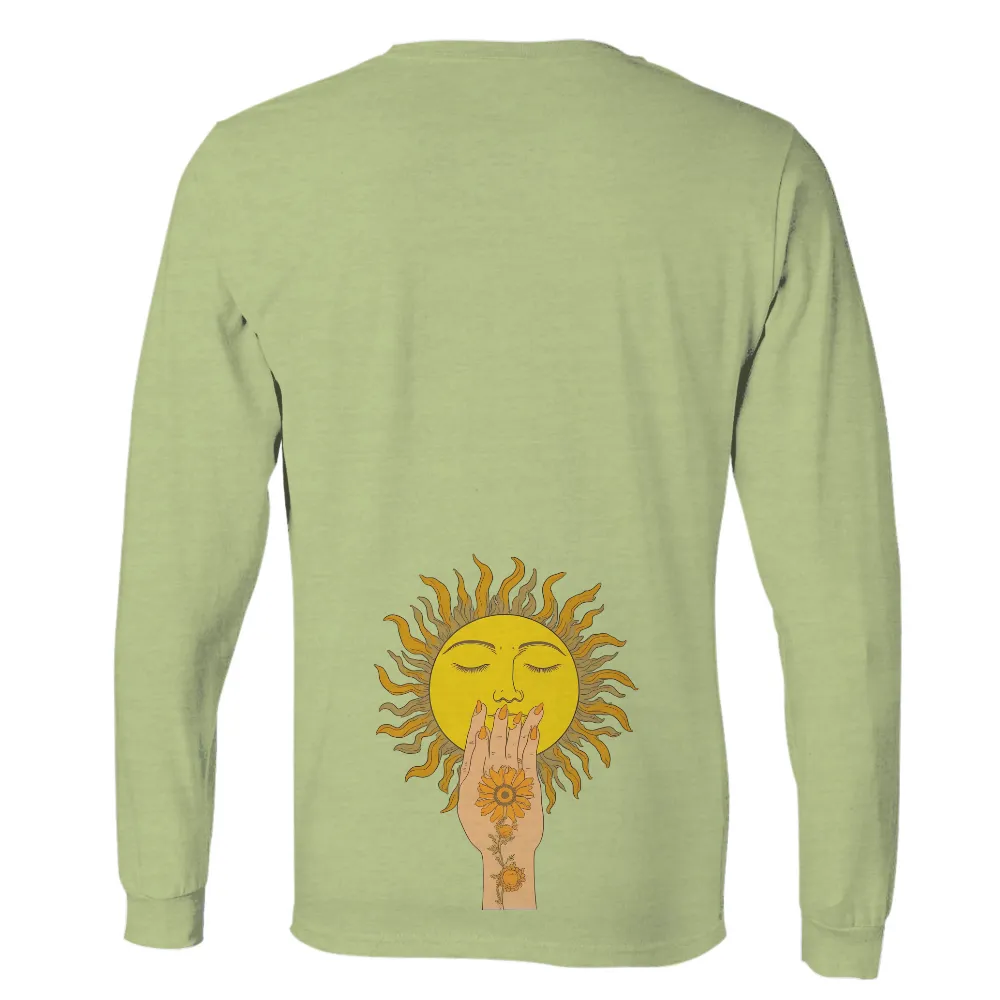 T-Shirts Pattern: Sunflower Hand Touching Serene Sun|life is good beer hug shirt