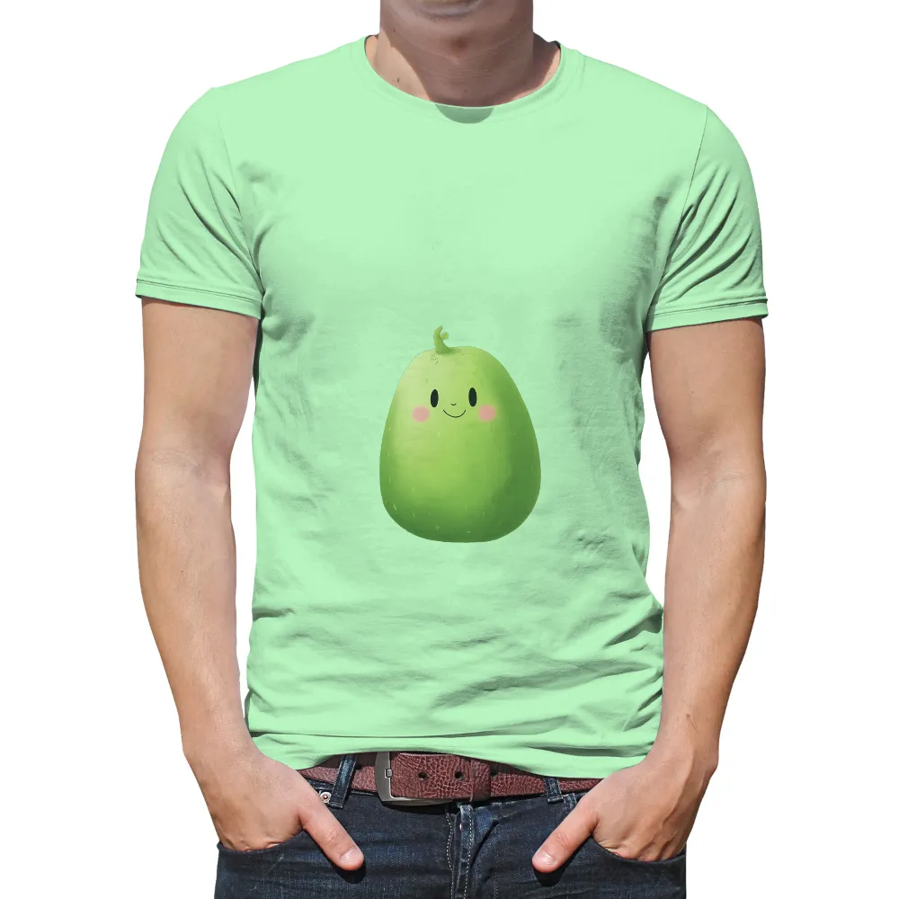 Tee Shirt Printing: Cheerful Avocado - Artistic Designs|comfort colors bleach dye