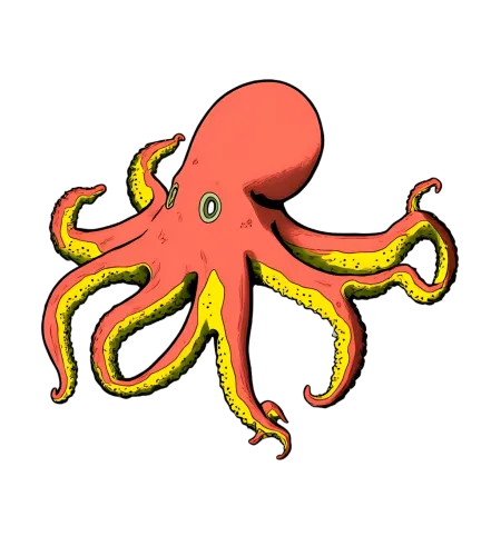 TShirt Design: Otto the Octopus - Colorful Underwater Adventure