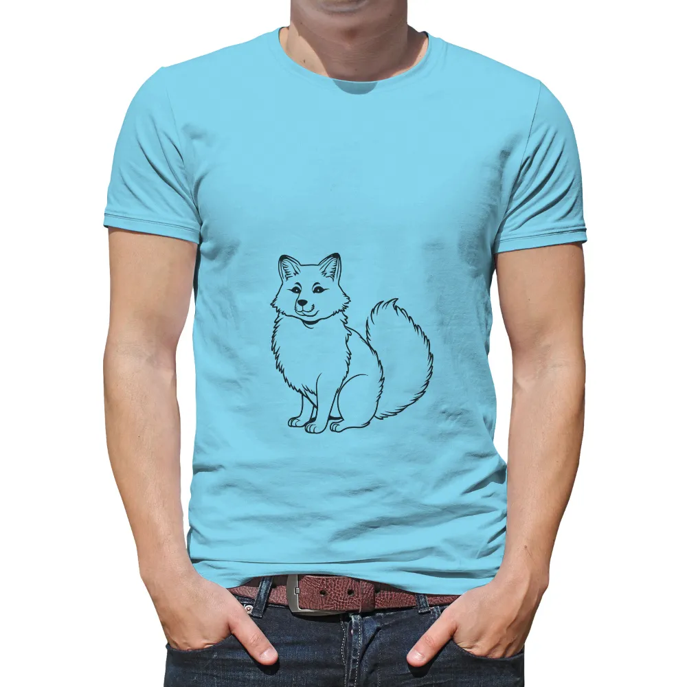 Customized Tee Shirts: Whimsical Fox Line Drawing|unique superhero t shirts