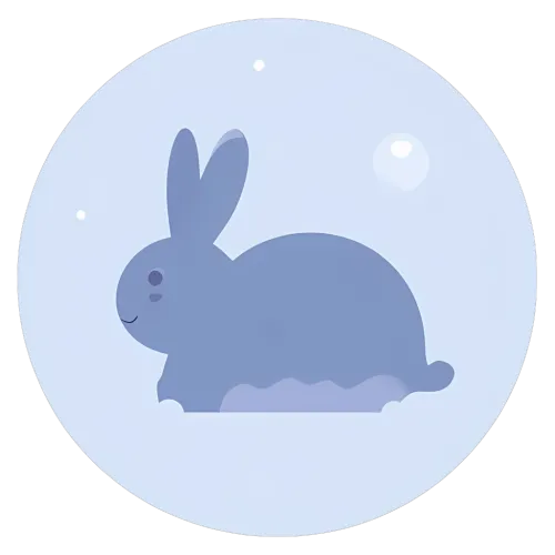 T-Shirts Pattern: Blue Bunny Minimalist Design