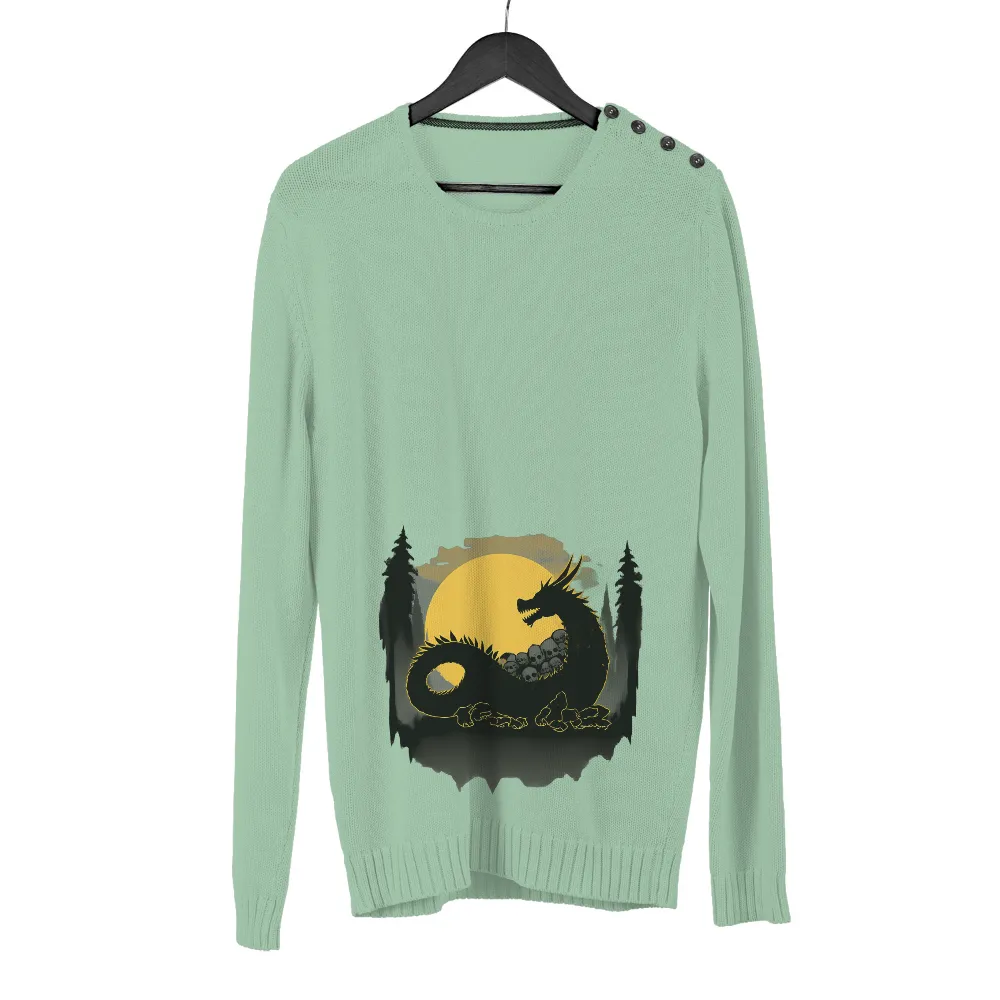 Tee Shirt Printing: Dragon Guardian of Ancient Secrets|blue moon long sleeve t shirt