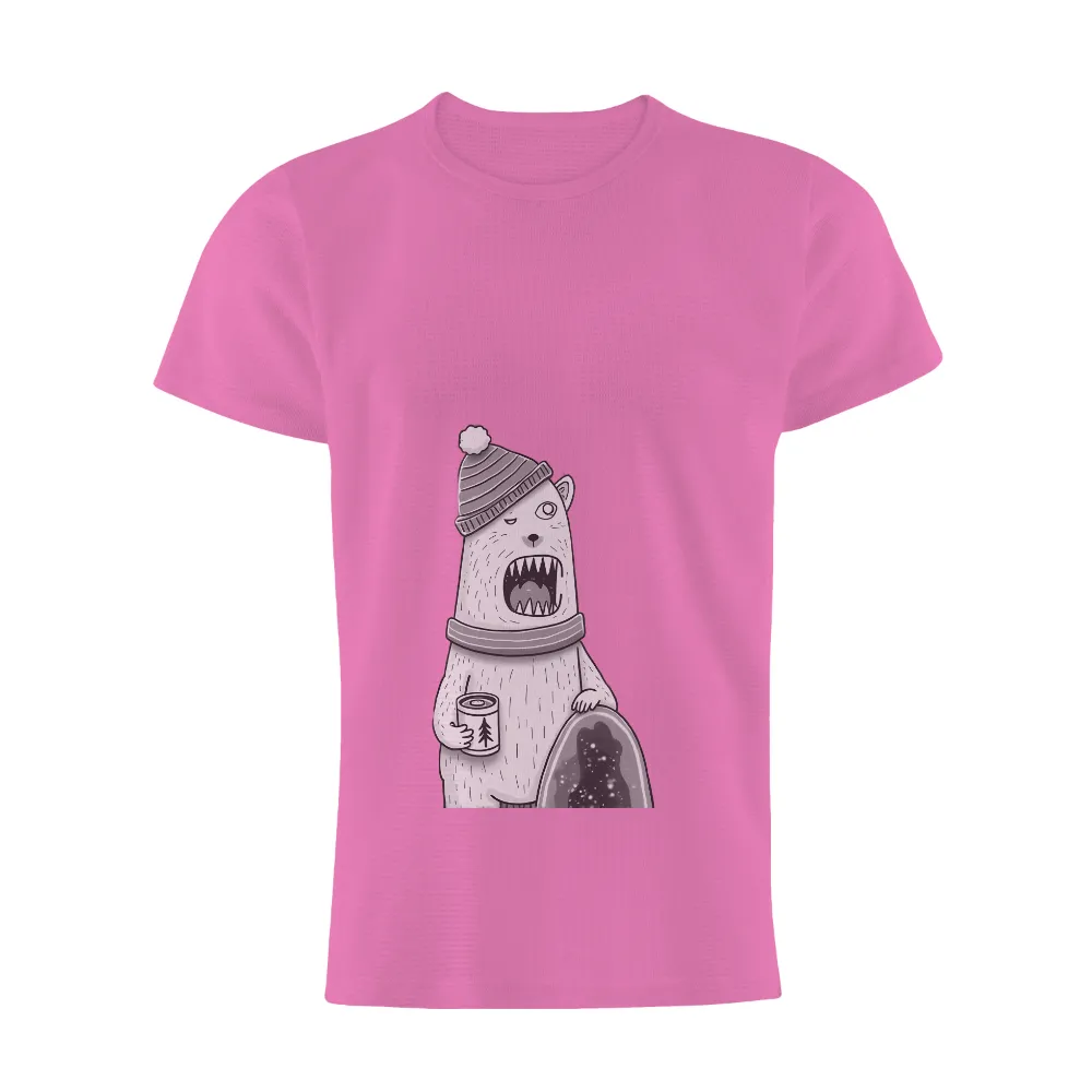 T-Shirts Design: Boris the Quirky Polar Bear in Winter Wonderland|winter fur shirt for men