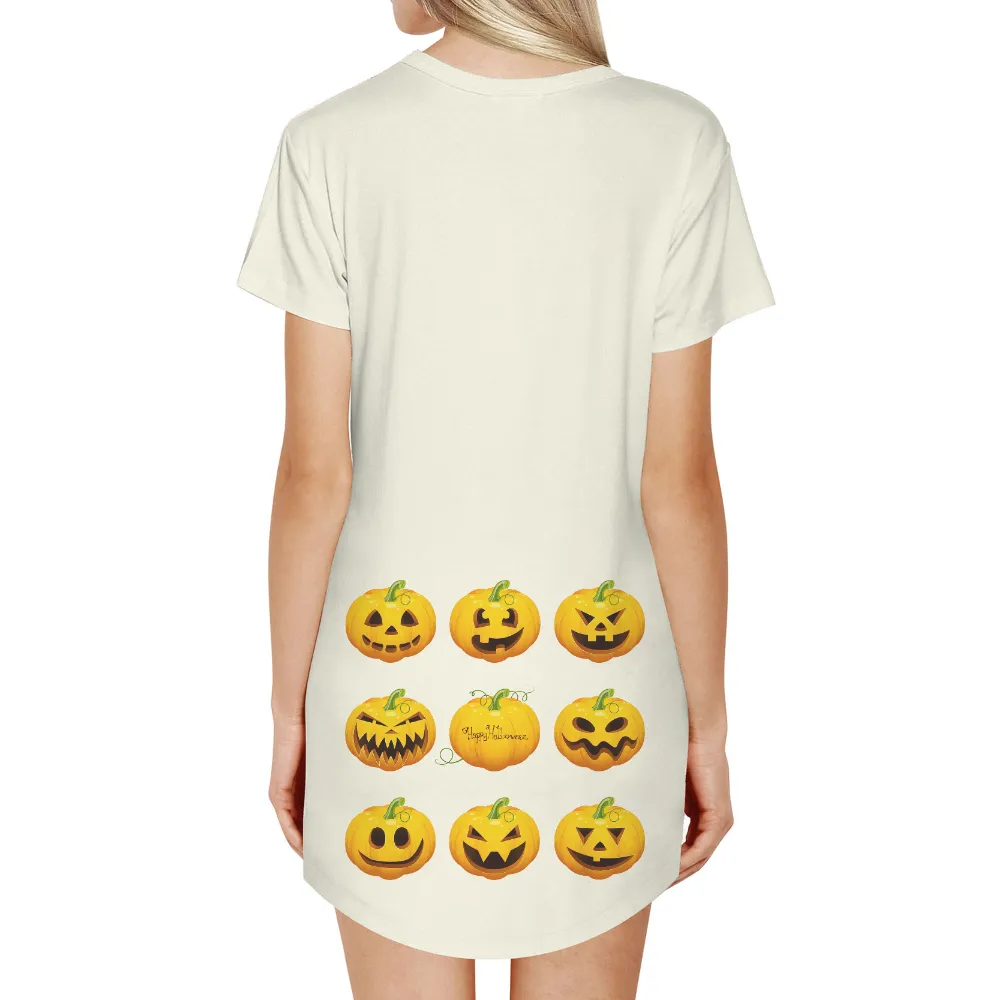 T-Shirts Pattern: Happy Halloween Pumpkins|a fun thing to do in the morning shirt