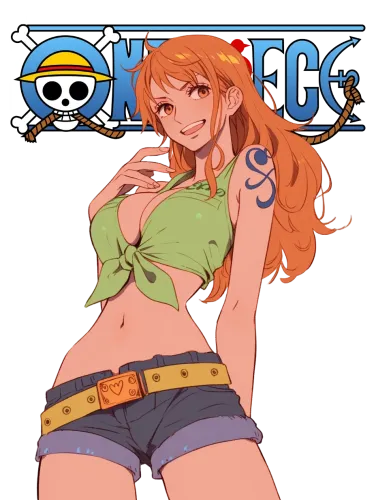 Nami with One Piece Logo - one piece nami t shirt