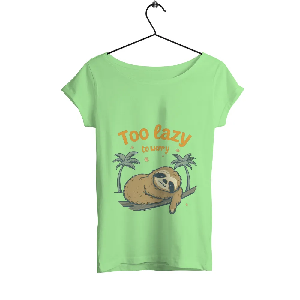 Embrace Relaxation with 'Too Lazy to Worry' Sloth Design|family vacation shirts 2021