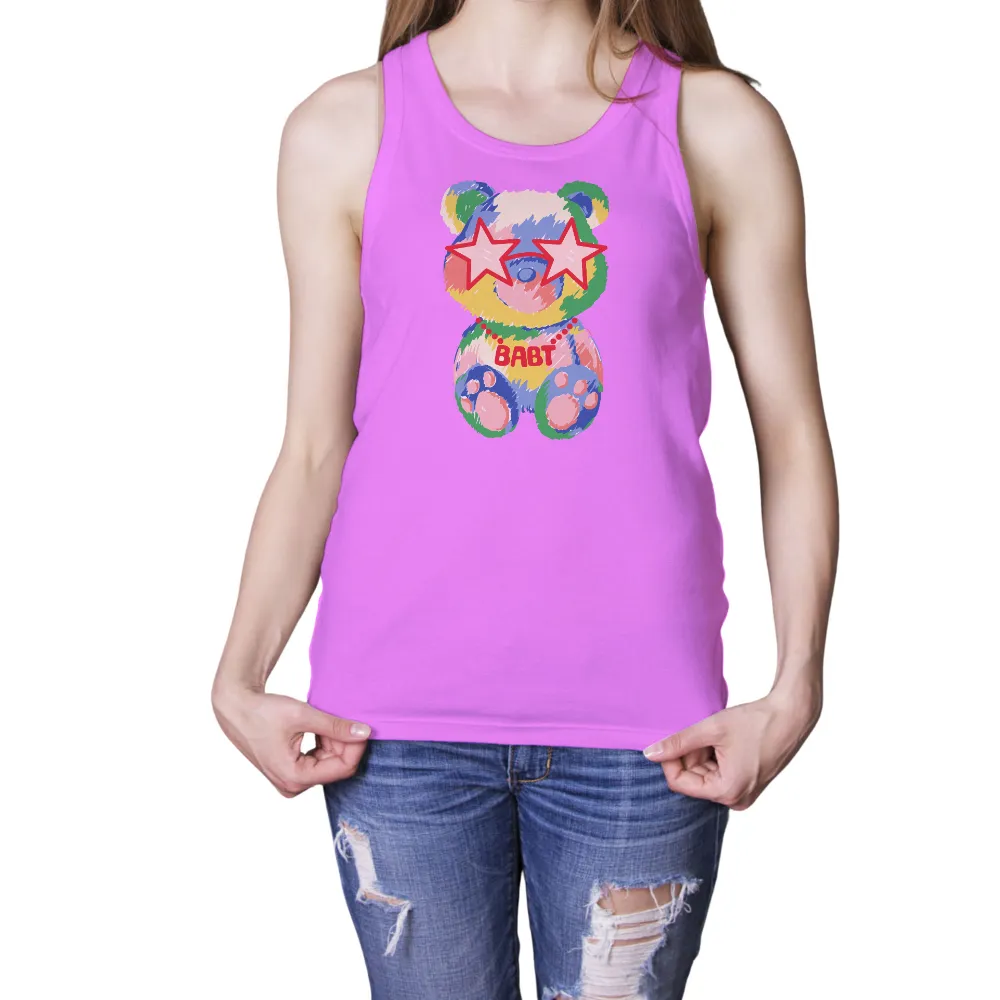 Customized Tee Shirts: BABT - The Whimsical Teddy Bear with Star Eyes|banksy joy millward