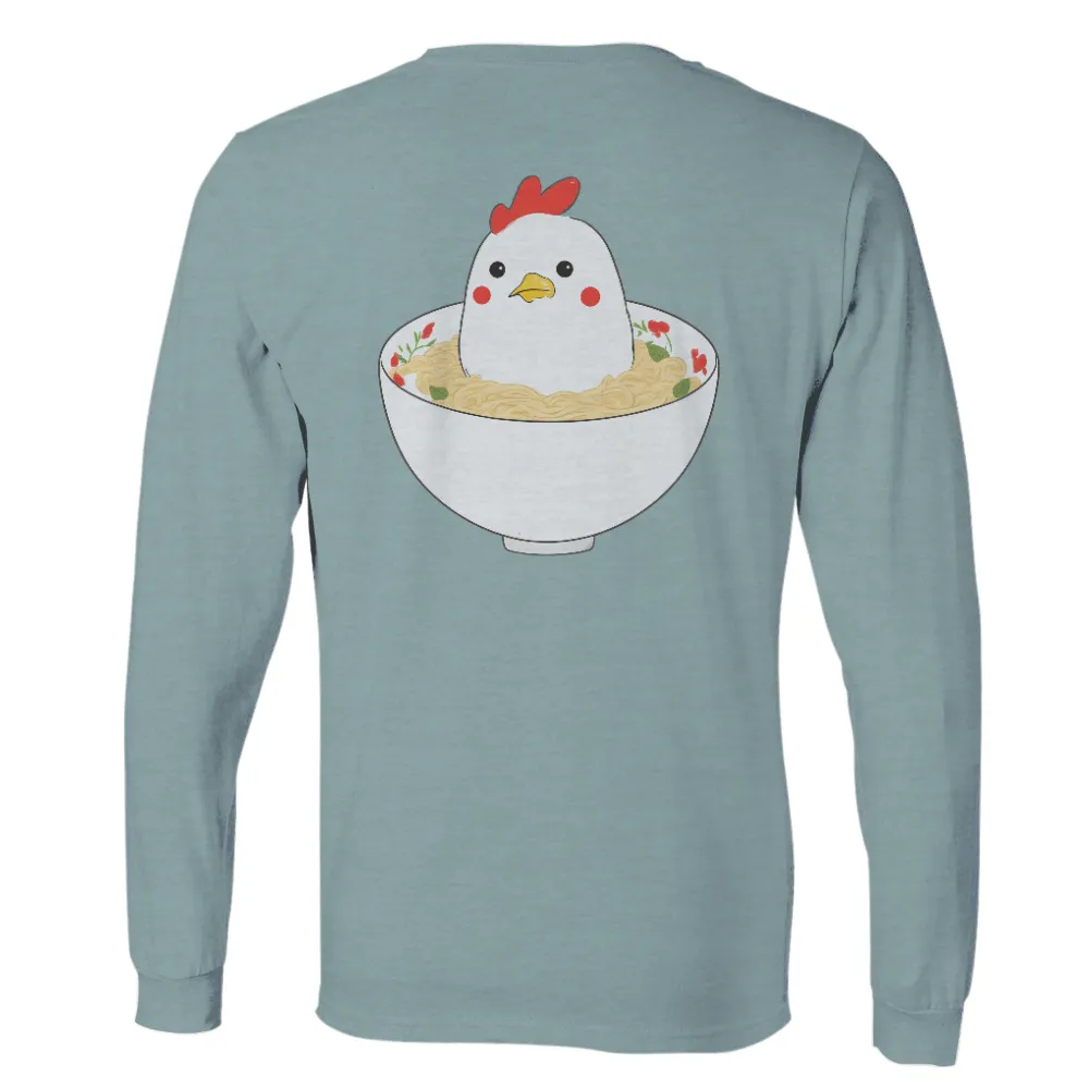 T-Shirts Custom: Whimsical Chicken in Noodles - Funny & Cozy Design|i ll have the chicken nuggets shirt