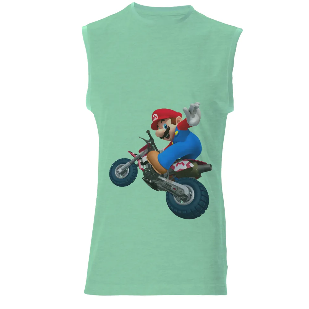 T-Shirts Design: Mario's Adventurous Spirit on a Dirt Bike|john cena super mario bros 3 shirt