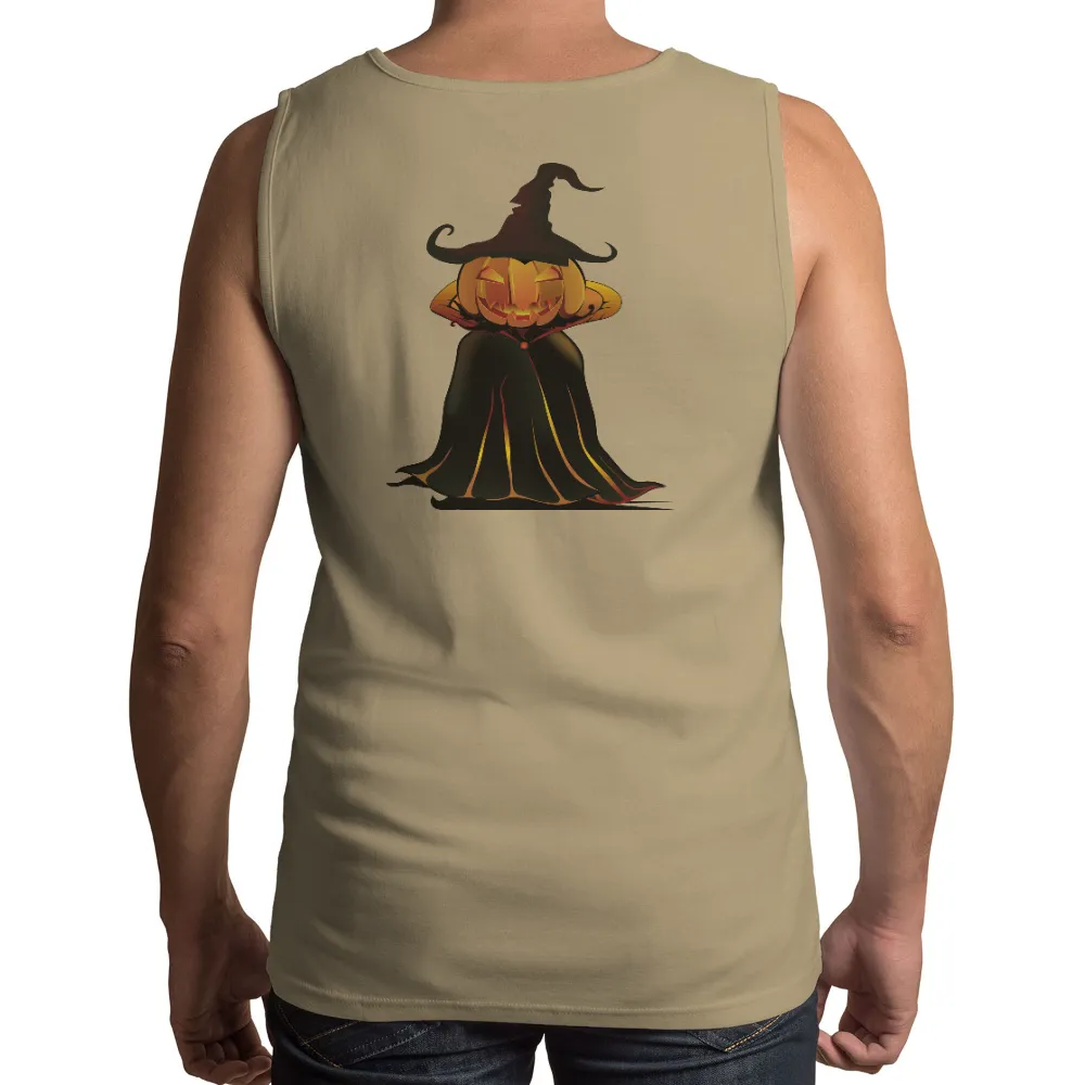 T-Shirts Design: Pumpkin Headed Witch - Halloween Spirit|men's night out camp shirt playboy