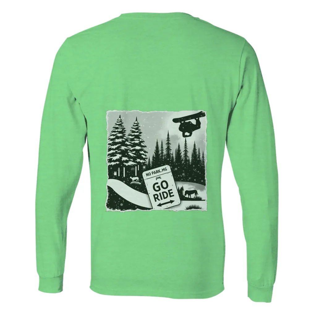 Tee Shirts Printed: Go Ride - Snowboarding Adventure|winter bear shirt