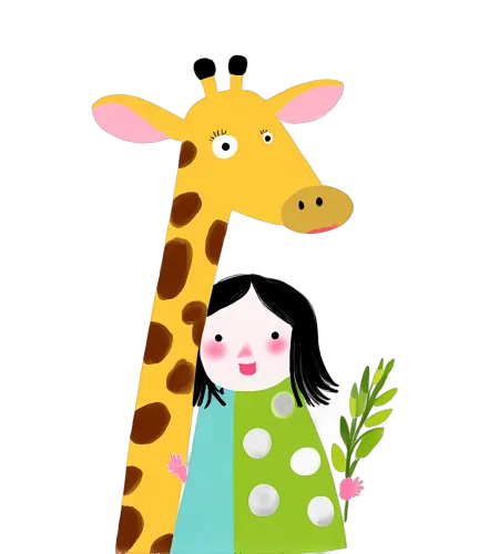 T-Shirts Custom: Whimsical Giraffe Friendship - Artistic Design