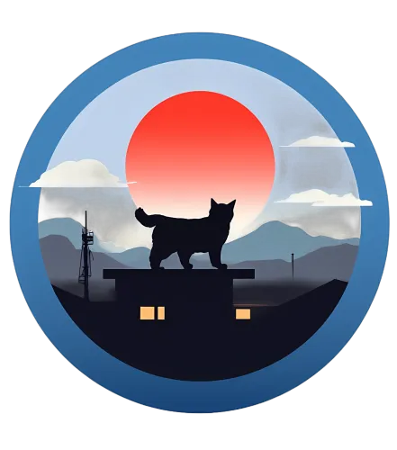 Tee Shirt Printing: Cat Silhouette at Sunset - Artistic Urban Design