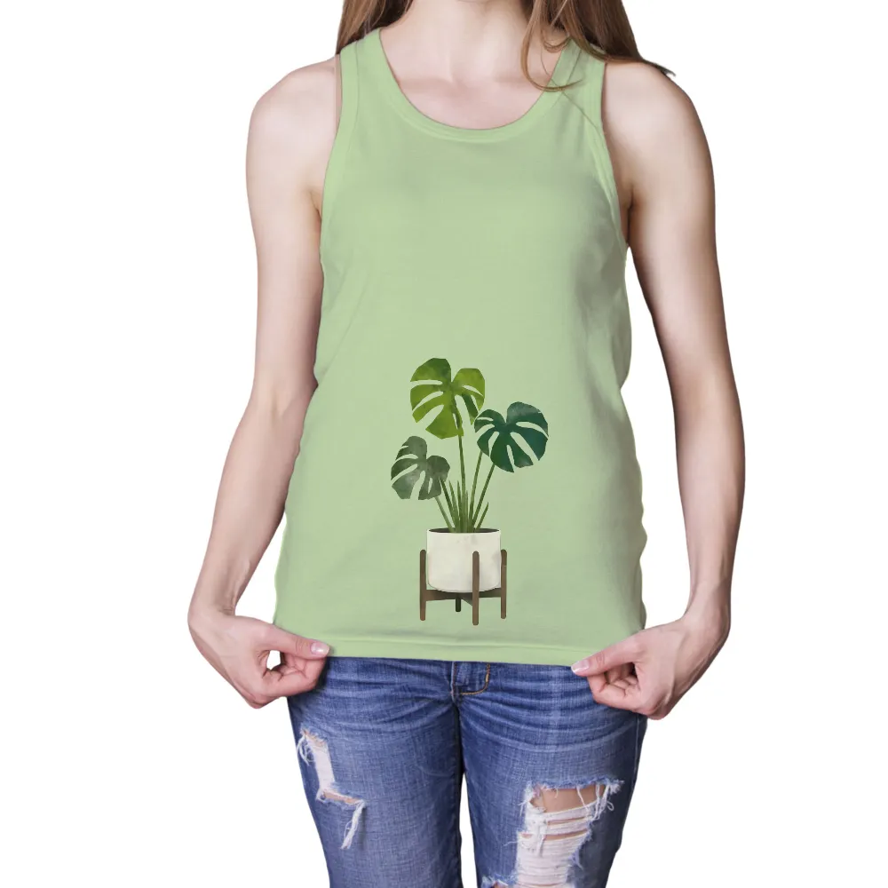 T-Shirts Design: Monstera Plant - Nature's Urban Tranquility|life is good camping shirt mens