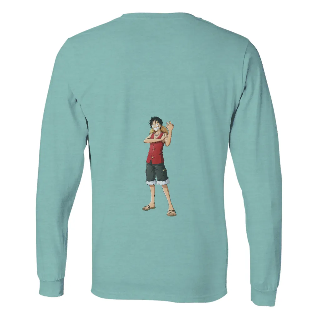 T-Shirts Custom: Adventure with Luffy - Anime Minimalist Design|bonney drying her shirt one piece