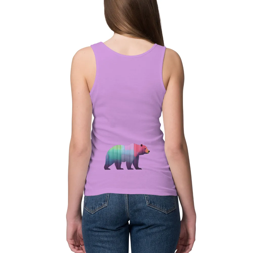 Vibrant Bear Silhouette Print: Blending Nature with Modern Art|bear plus deer beer t shirt