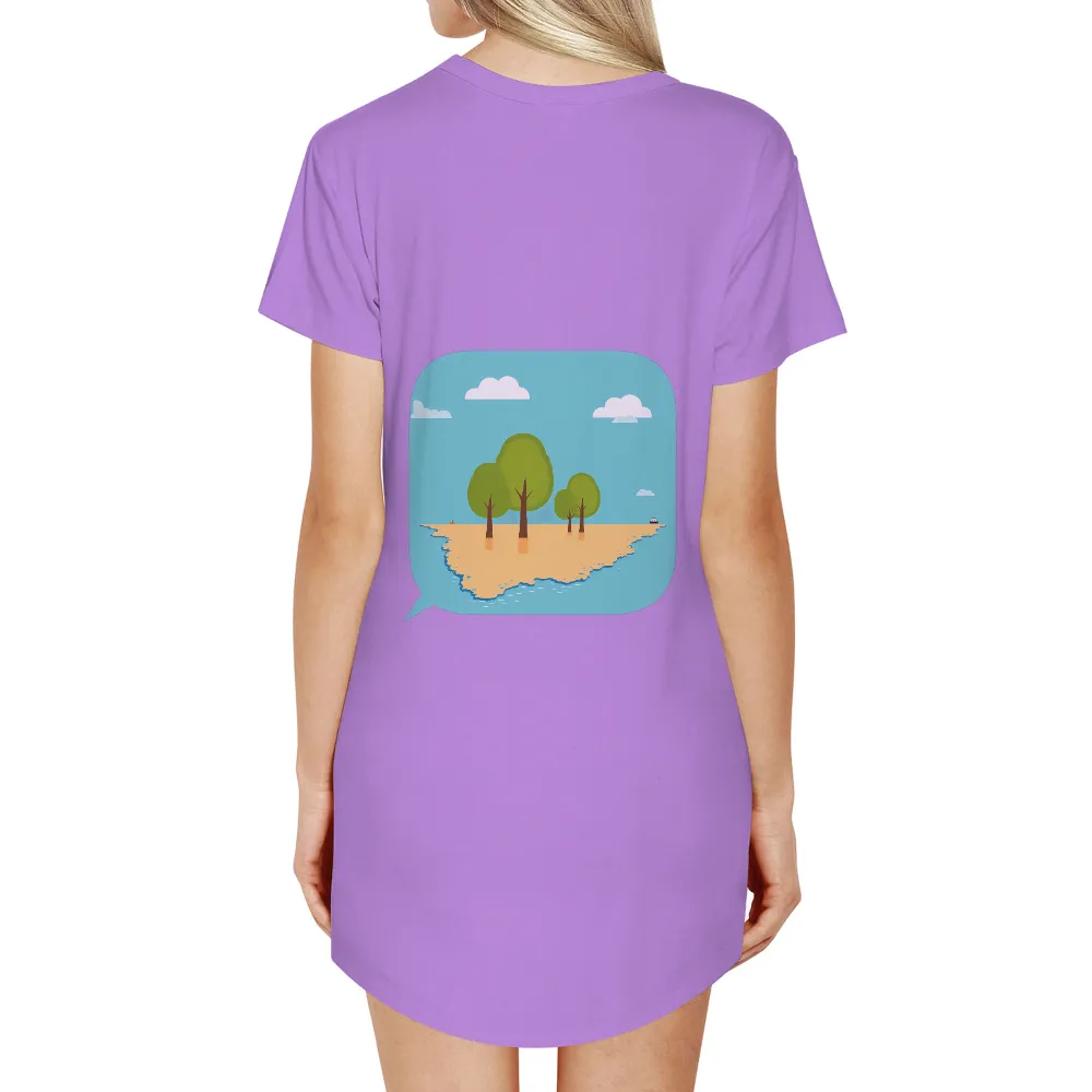 TShirt Design: Serene Island - Escape to Nature| Calm sea and sky