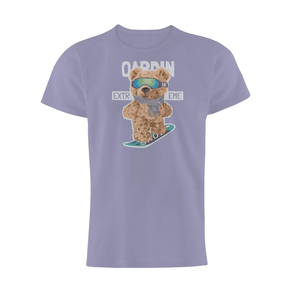 Graphic Tees: Snowy the Adventurous Snowboarding Teddy Bear|squirrel winter shirt