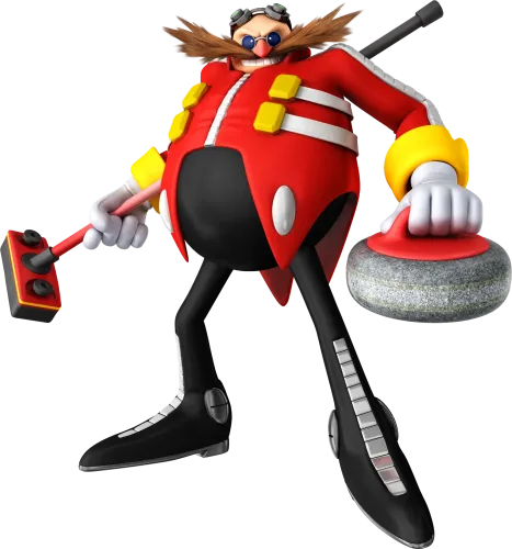 Shirts Graphic Tees: Dr. Eggman Curling - A Quirky Gaming Design