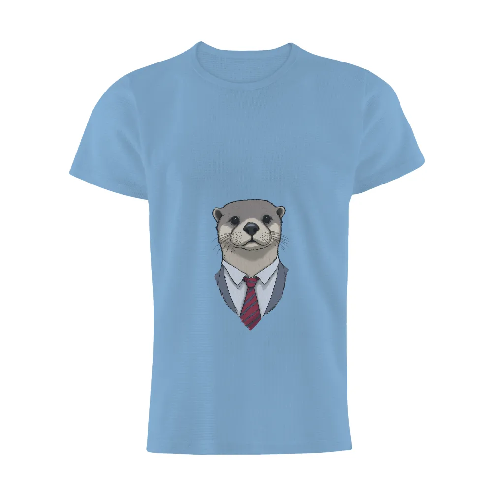 Otto the Otter: Shirts Graphic Tees | Whimsical Animal Fashion| Adorable otter with a tie